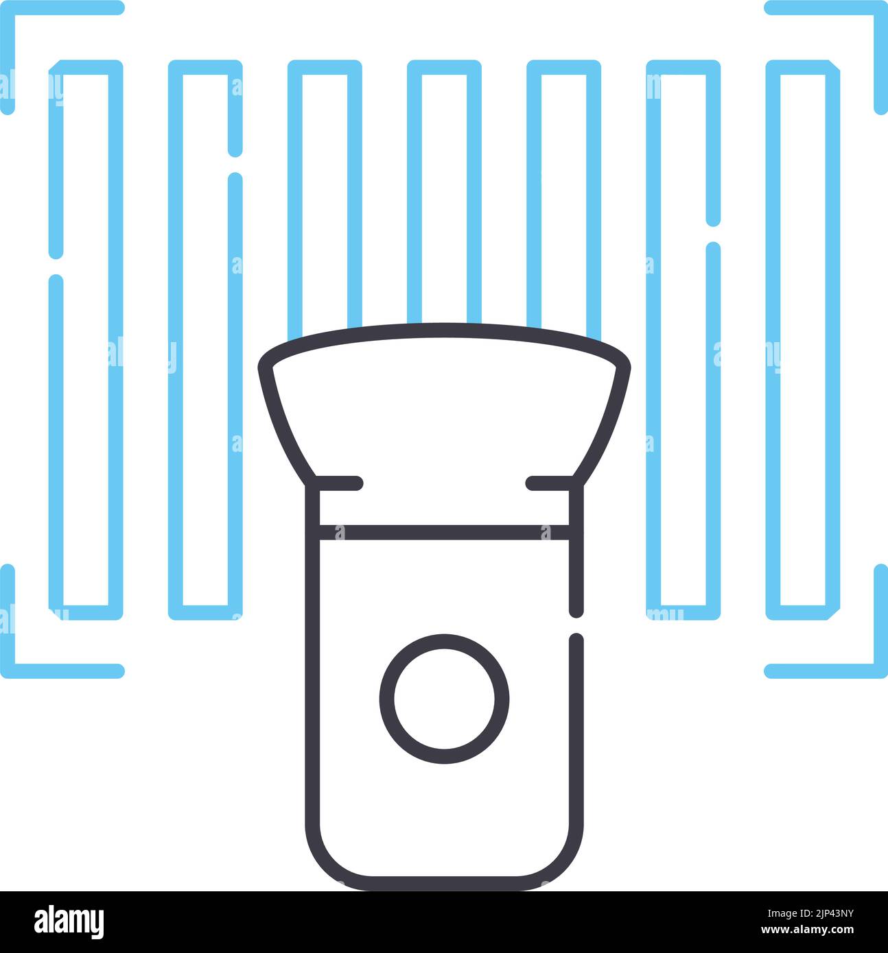 icona della riga del documento con codice a barre, simbolo di contorno, illustrazione vettoriale, simbolo concettuale Illustrazione Vettoriale