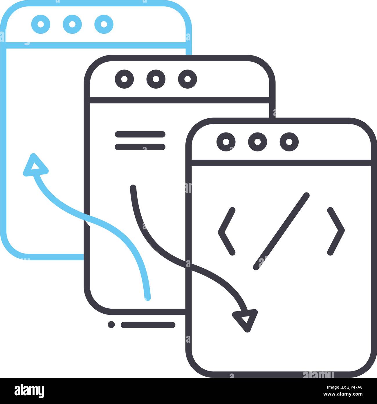 icona della linea del framework agile, simbolo del contorno, illustrazione vettoriale, simbolo del concetto Illustrazione Vettoriale