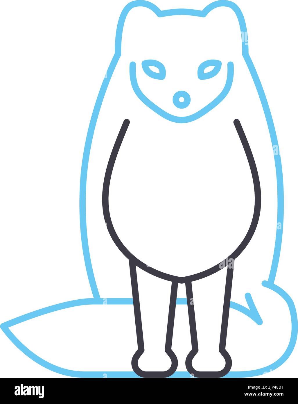 icona della linea della volpe artica, simbolo del contorno, illustrazione vettoriale, segnale concettuale Illustrazione Vettoriale