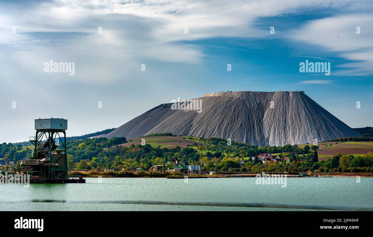 Il Monte Kali Tailings pile in Turingia, Germania Foto Stock