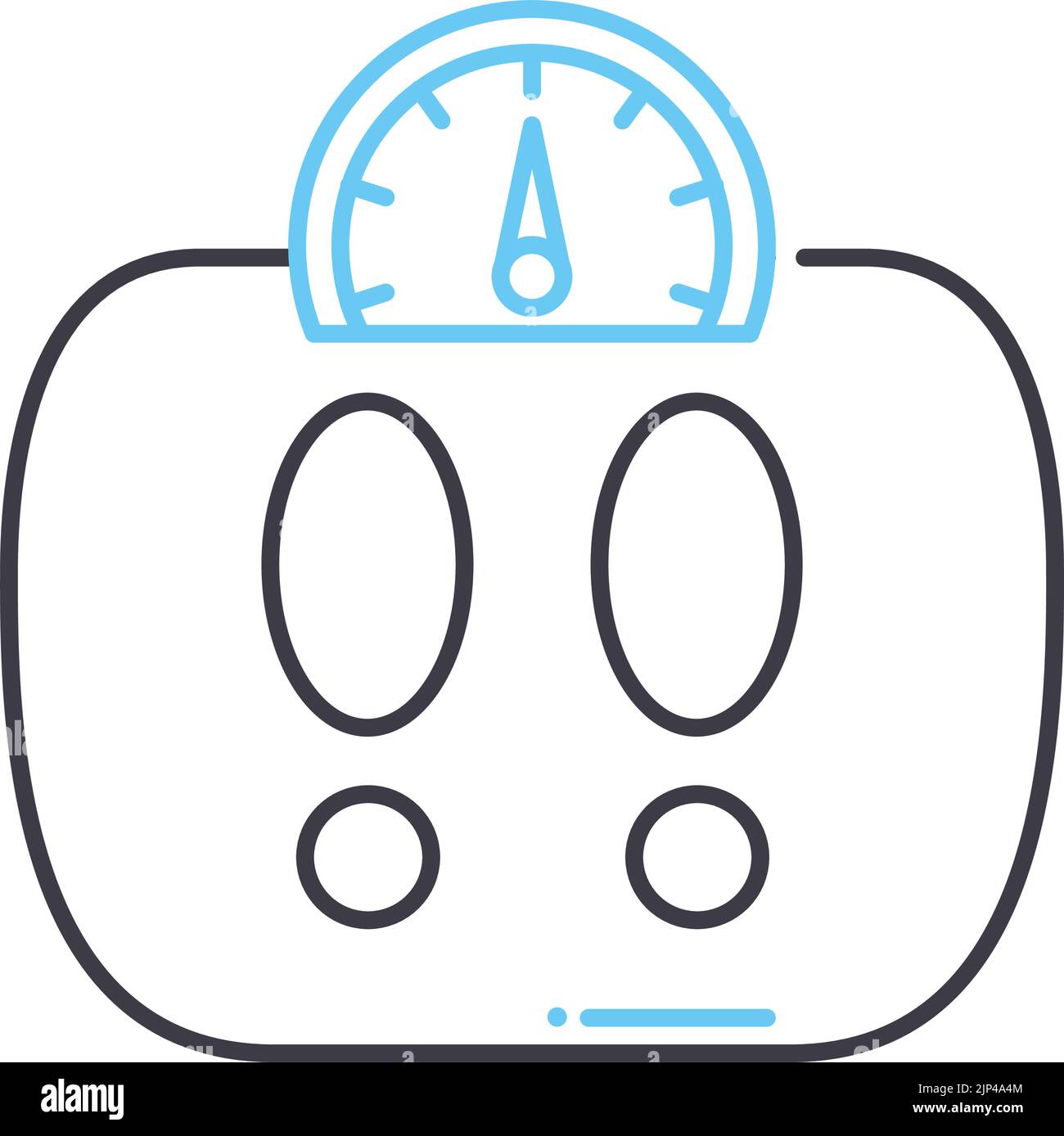 Icona della linea di ricerca BMI, simbolo di contorno, illustrazione vettoriale, segnale concettuale Illustrazione Vettoriale