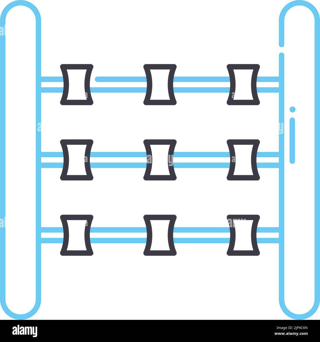 icona della linea del filo spinato, simbolo del contorno, illustrazione vettoriale, simbolo del concetto Illustrazione Vettoriale