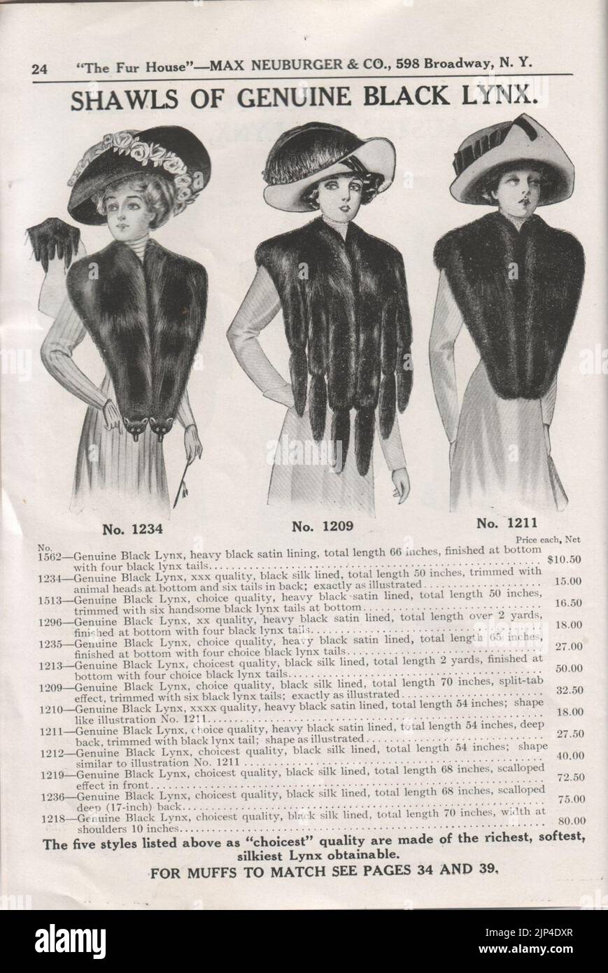The Fur House Max Neuburger & Co, No 598 Broadway, New York, Stagione 1910-1124 Foto Stock