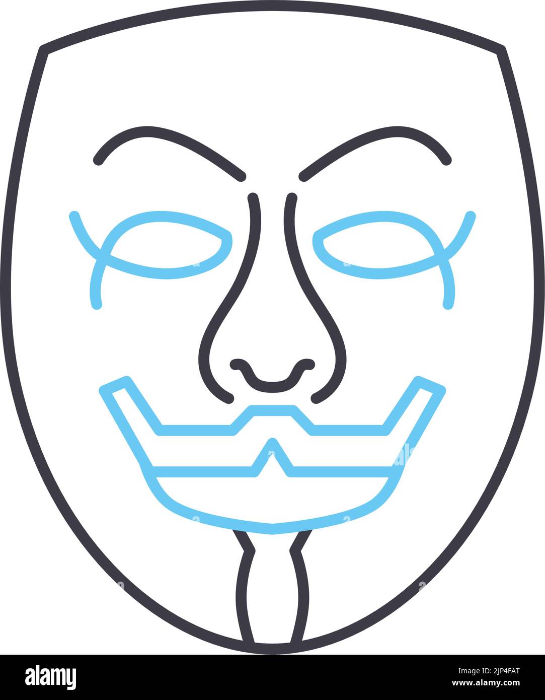 icona della linea di anonimato, simbolo di contorno, illustrazione vettoriale, simbolo concettuale Illustrazione Vettoriale