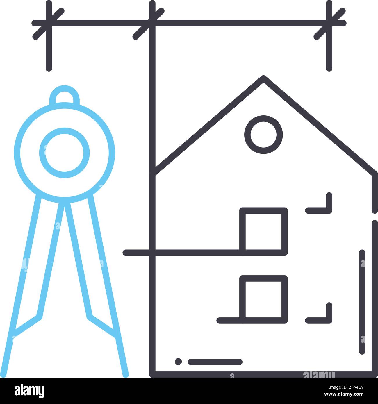 icona della linea di architettura, simbolo del contorno, illustrazione vettoriale, simbolo del concetto Illustrazione Vettoriale