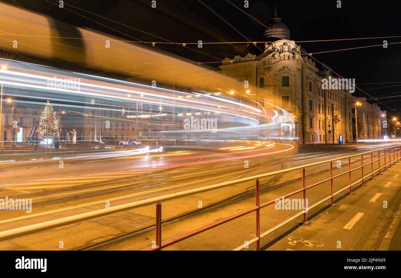 Kosice, Slovacchia, luci di Natale Foto Stock