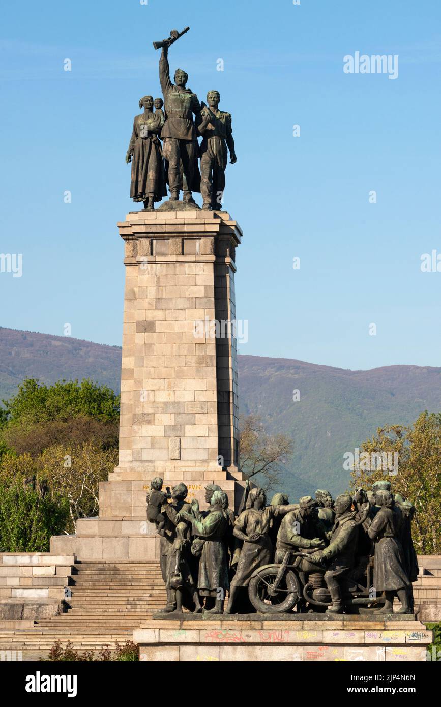 Monumento e complesso commemorativo dell'esercito rosso sovietico a Sofia, Bulgaria, Balcani, Europa orientale, UE Foto Stock