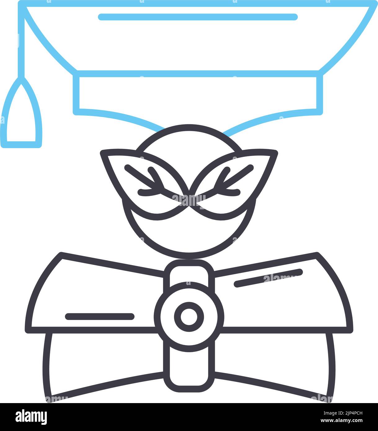 icona della linea del grado della medicina alternativa, simbolo del contorno, illustrazione del vettore, simbolo del concetto Illustrazione Vettoriale