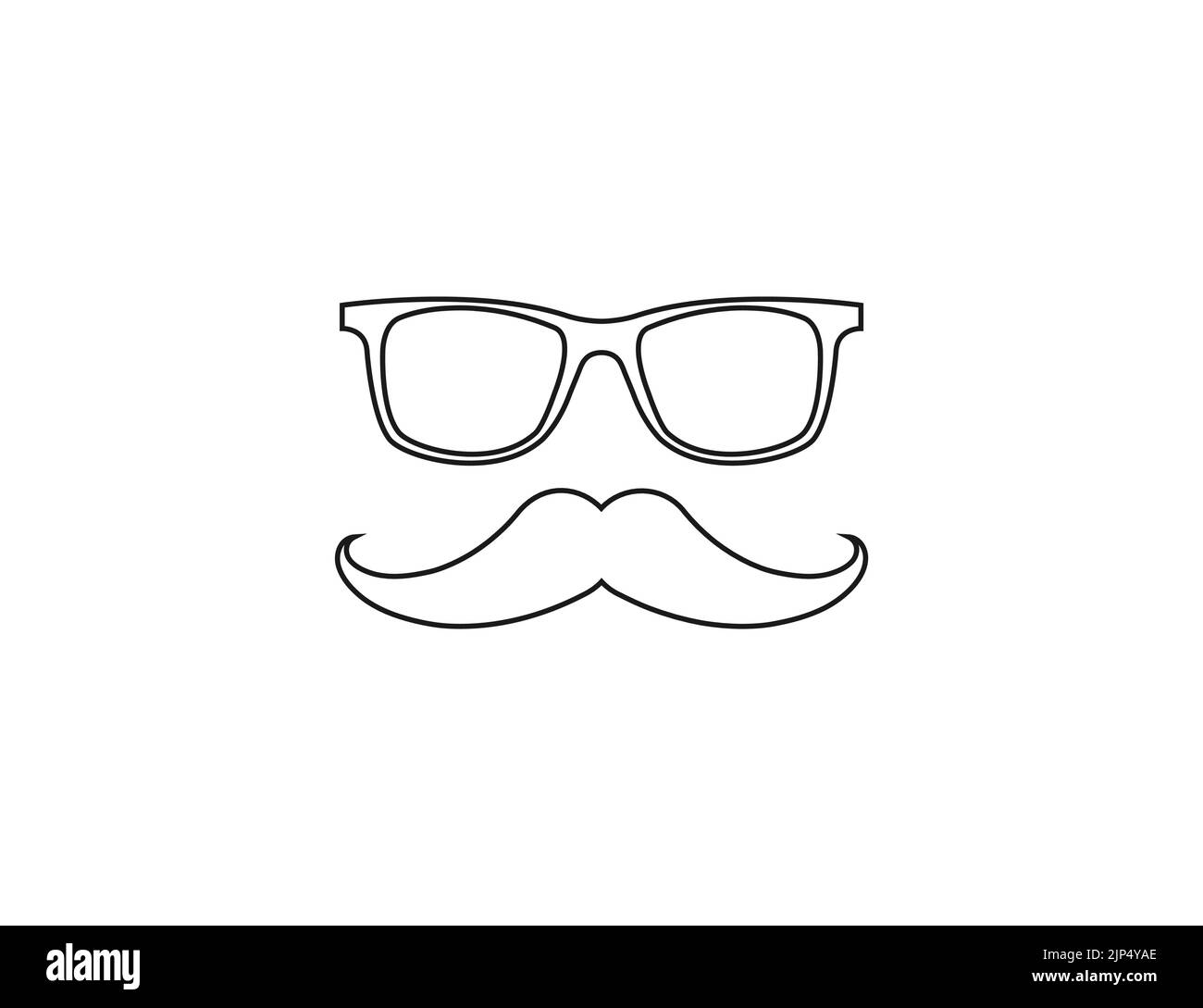 Mustache, icona occhiali. Illustrazione vettoriale. Illustrazione Vettoriale