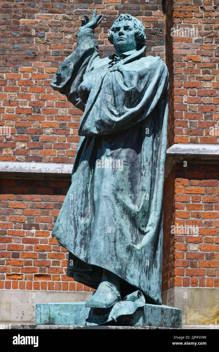 Statua di Martin Luther ad Hannover (Hannover) Germania Europa Foto Stock