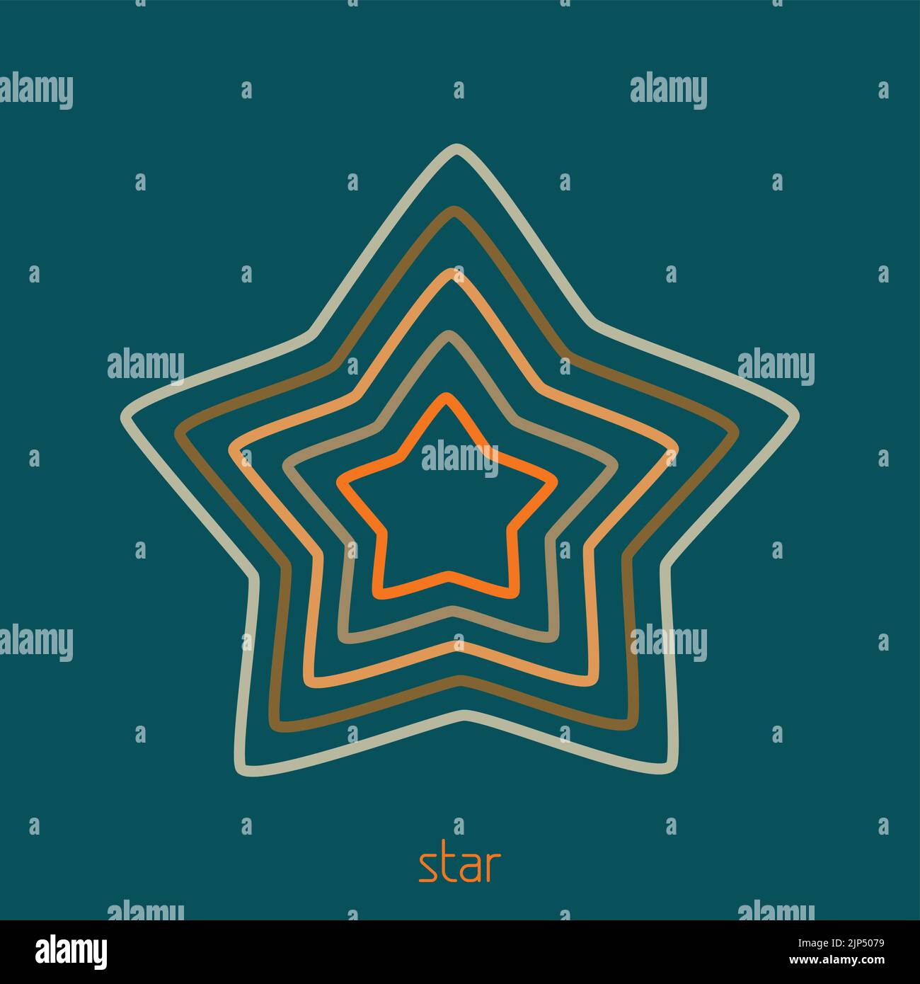 Astratto semplice stella di contorno su uno sfondo blu sherpa. Simbolo del vettore Illustrazione Vettoriale
