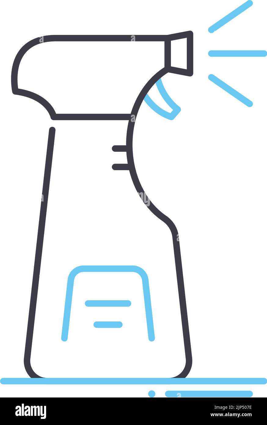 icona della linea di irrorazione per la pulizia, simbolo del contorno, illustrazione vettoriale, segnale concettuale Illustrazione Vettoriale