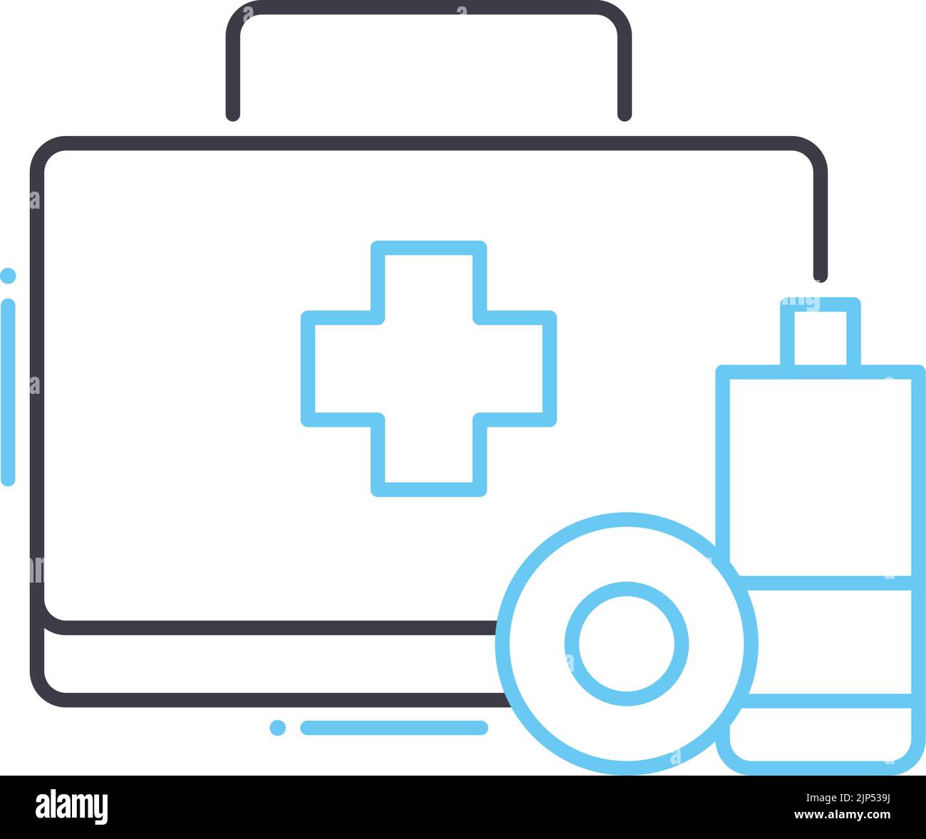 icona della linea del kit di pronto soccorso, simbolo del contorno, illustrazione vettoriale, segnale concettuale Illustrazione Vettoriale