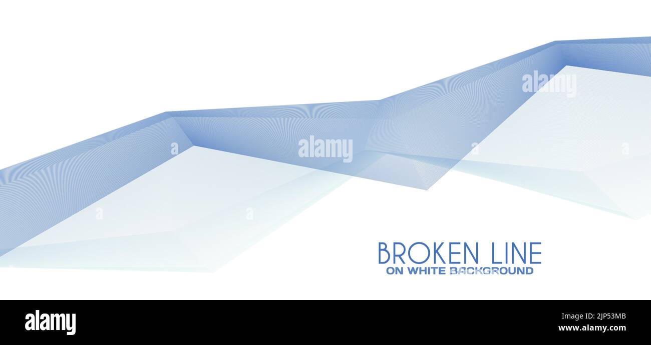 Linea tratteggiata blu astratta da linee sottili su sfondo bianco. Grafica vettoriale Illustrazione Vettoriale