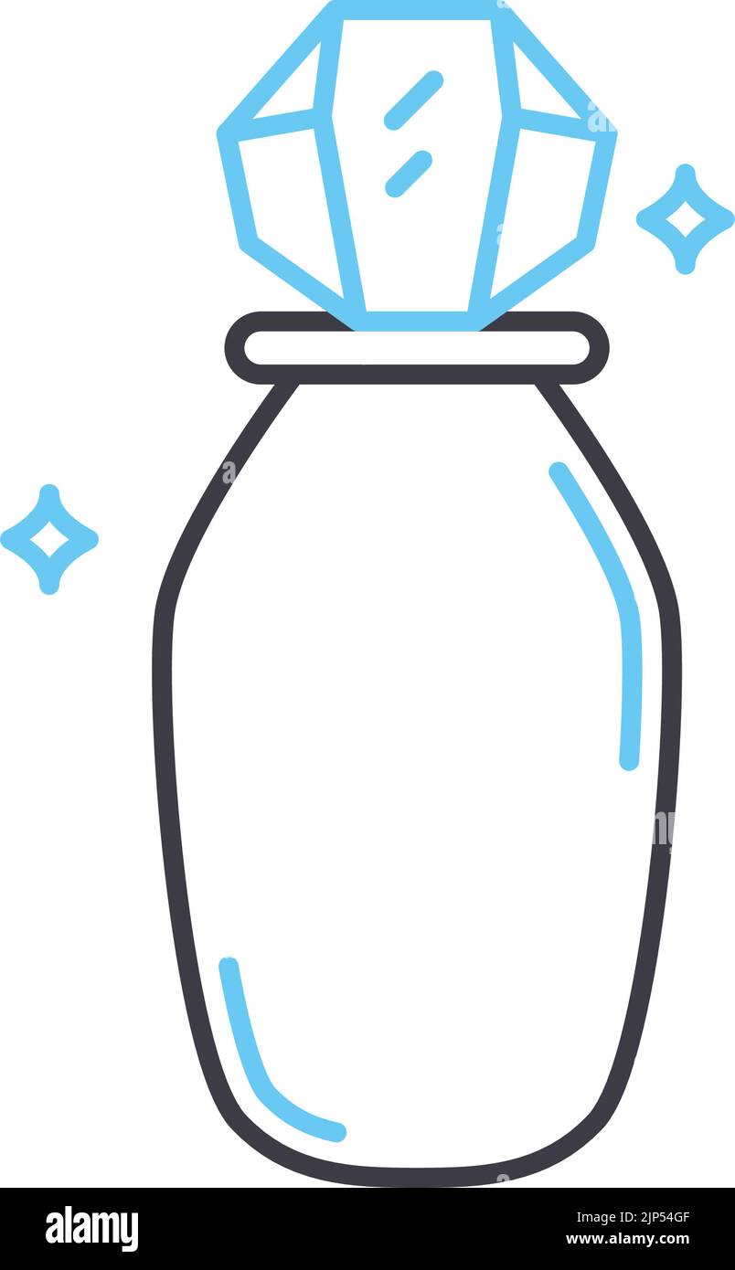 icona della linea della bottiglia elixir, simbolo del contorno, illustrazione vettoriale, simbolo del concetto Illustrazione Vettoriale