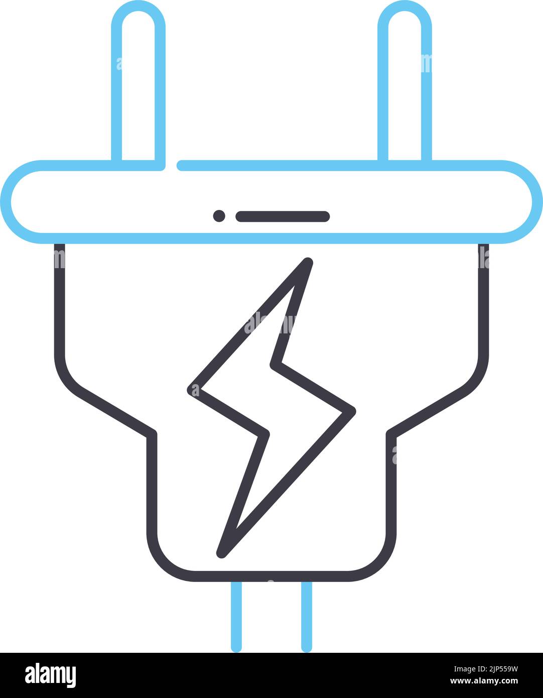 icona della linea di elettricità, simbolo del contorno, illustrazione vettoriale, simbolo del concetto Illustrazione Vettoriale