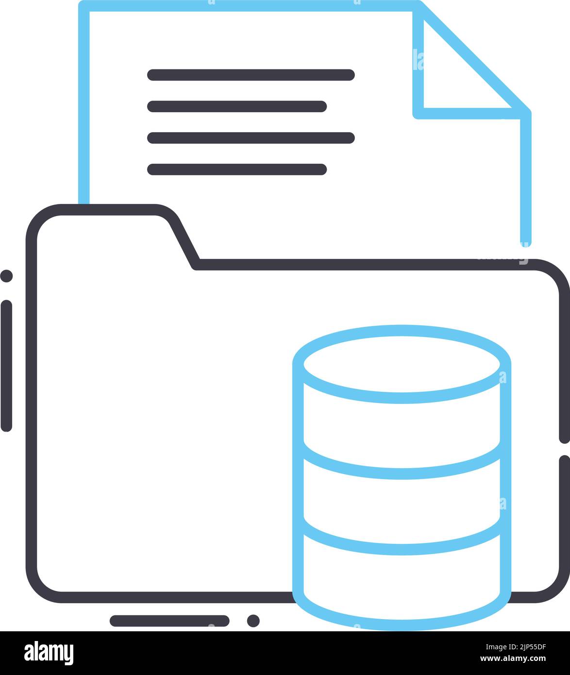 icona della linea di memorizzazione dati, simbolo di contorno, illustrazione vettoriale, segnale concettuale Illustrazione Vettoriale