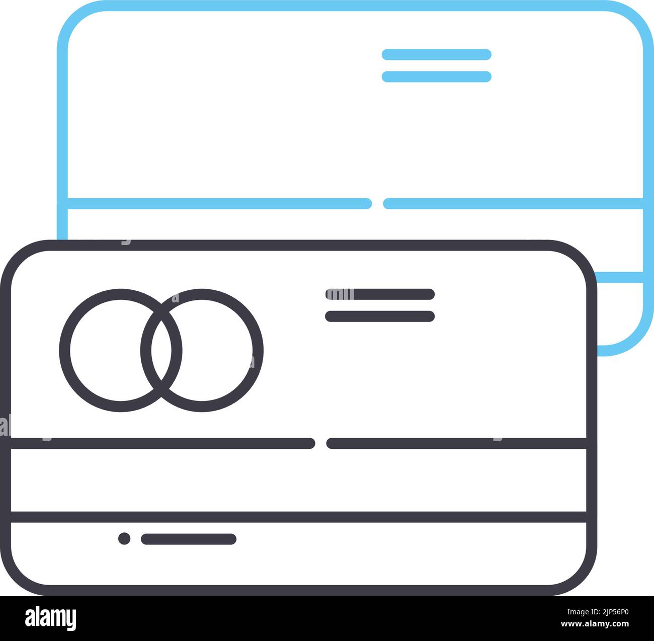 icona della linea della carta di credito, simbolo del contorno, illustrazione del vettore, simbolo del concetto Illustrazione Vettoriale