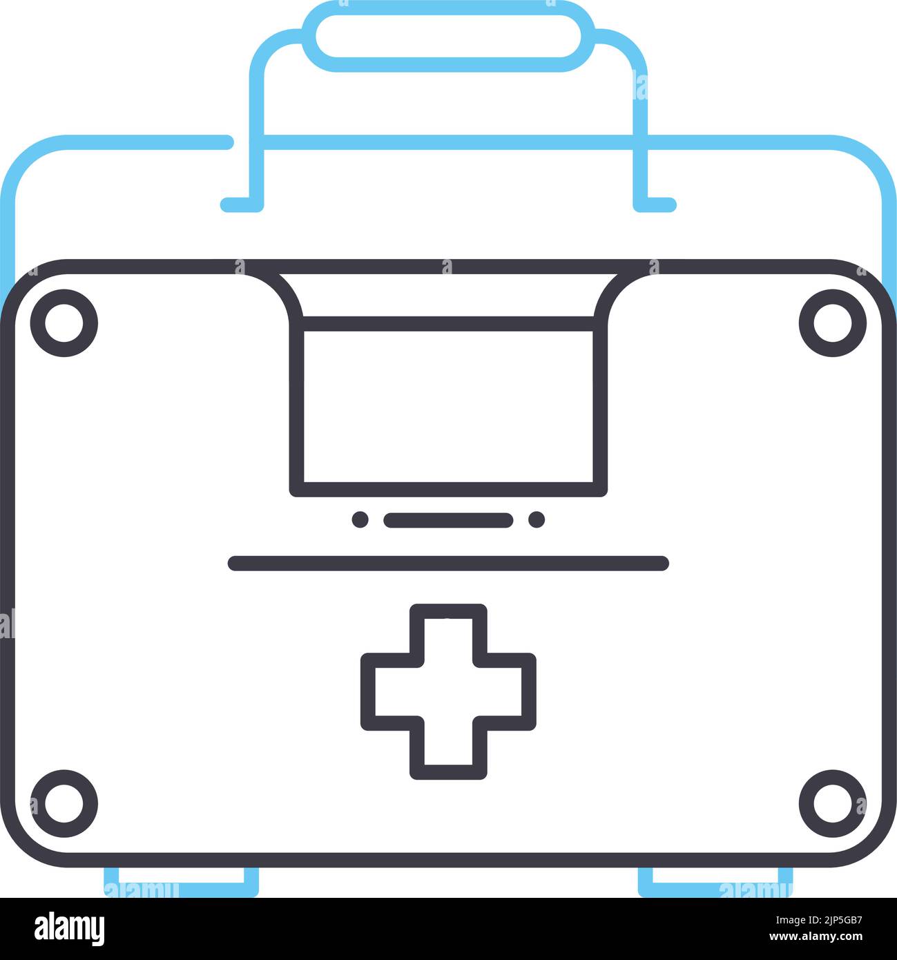 icona della linea del kit di pronto soccorso, simbolo del contorno, illustrazione vettoriale, segnale concettuale Illustrazione Vettoriale