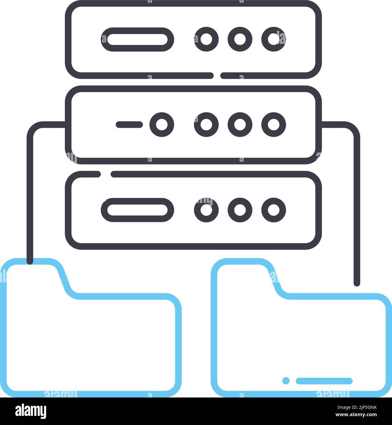 icona della linea di connessione al database, simbolo di contorno, illustrazione vettoriale, simbolo concettuale Illustrazione Vettoriale