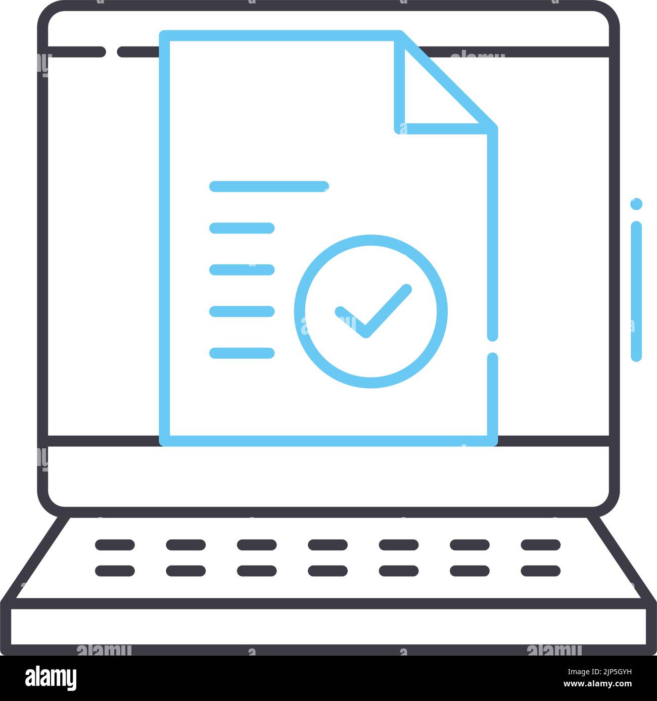 icona della linea di controllo della validità del documento, simbolo di contorno, illustrazione vettoriale, simbolo concettuale Illustrazione Vettoriale