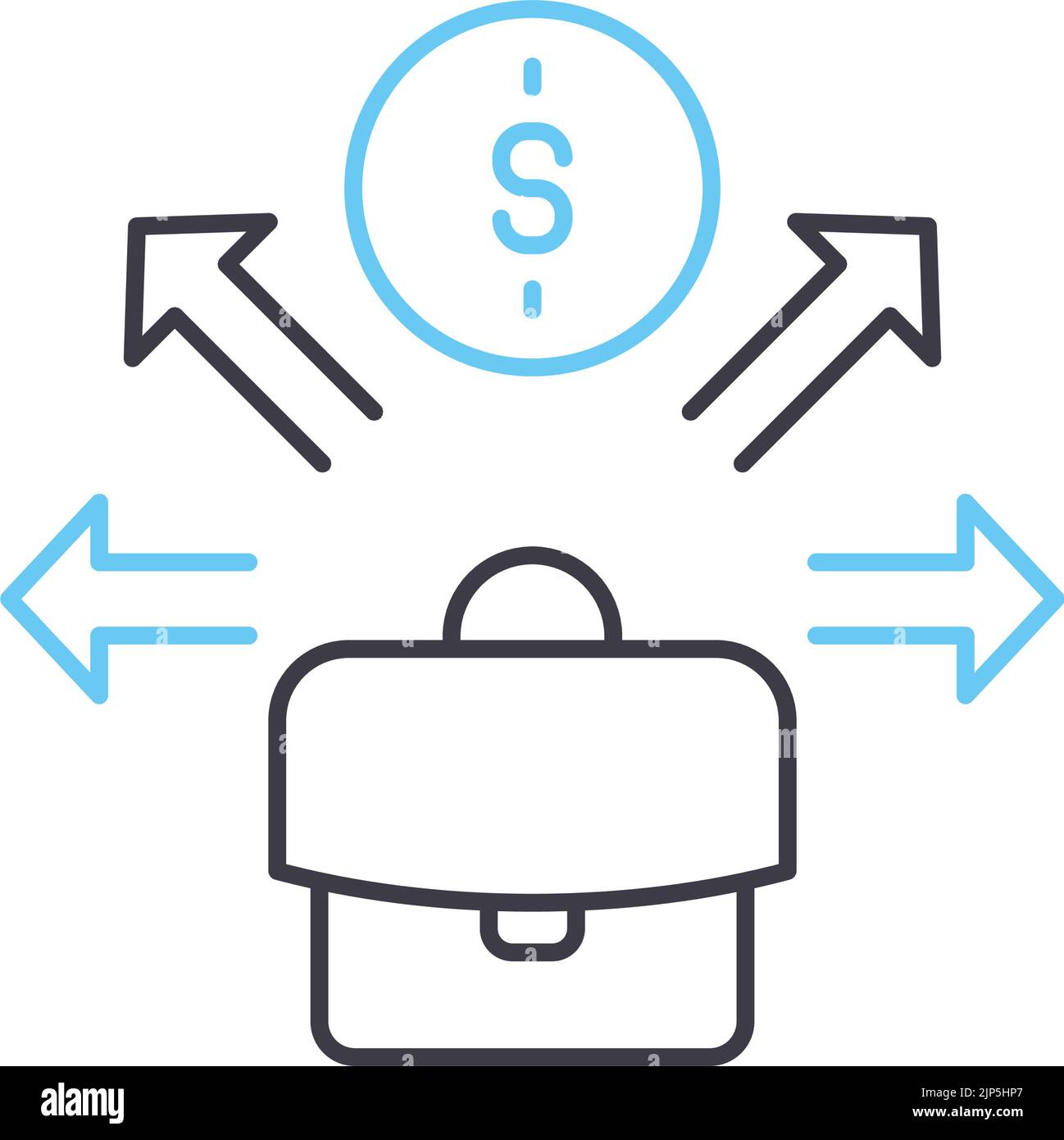 icona della linea delle opportunità commerciali, simbolo di contorno, illustrazione vettoriale, simbolo del concetto Illustrazione Vettoriale