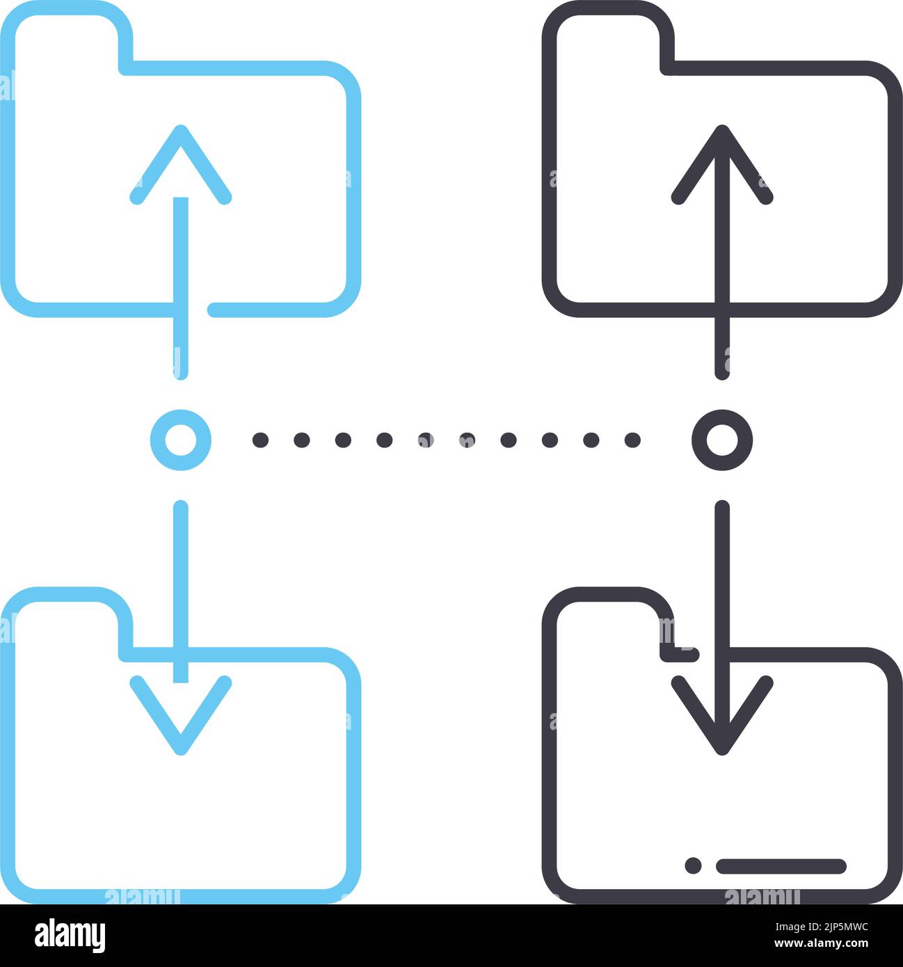 icona della linea di gestione del backup dei dati, simbolo del contorno, illustrazione del vettore, simbolo del concetto Illustrazione Vettoriale
