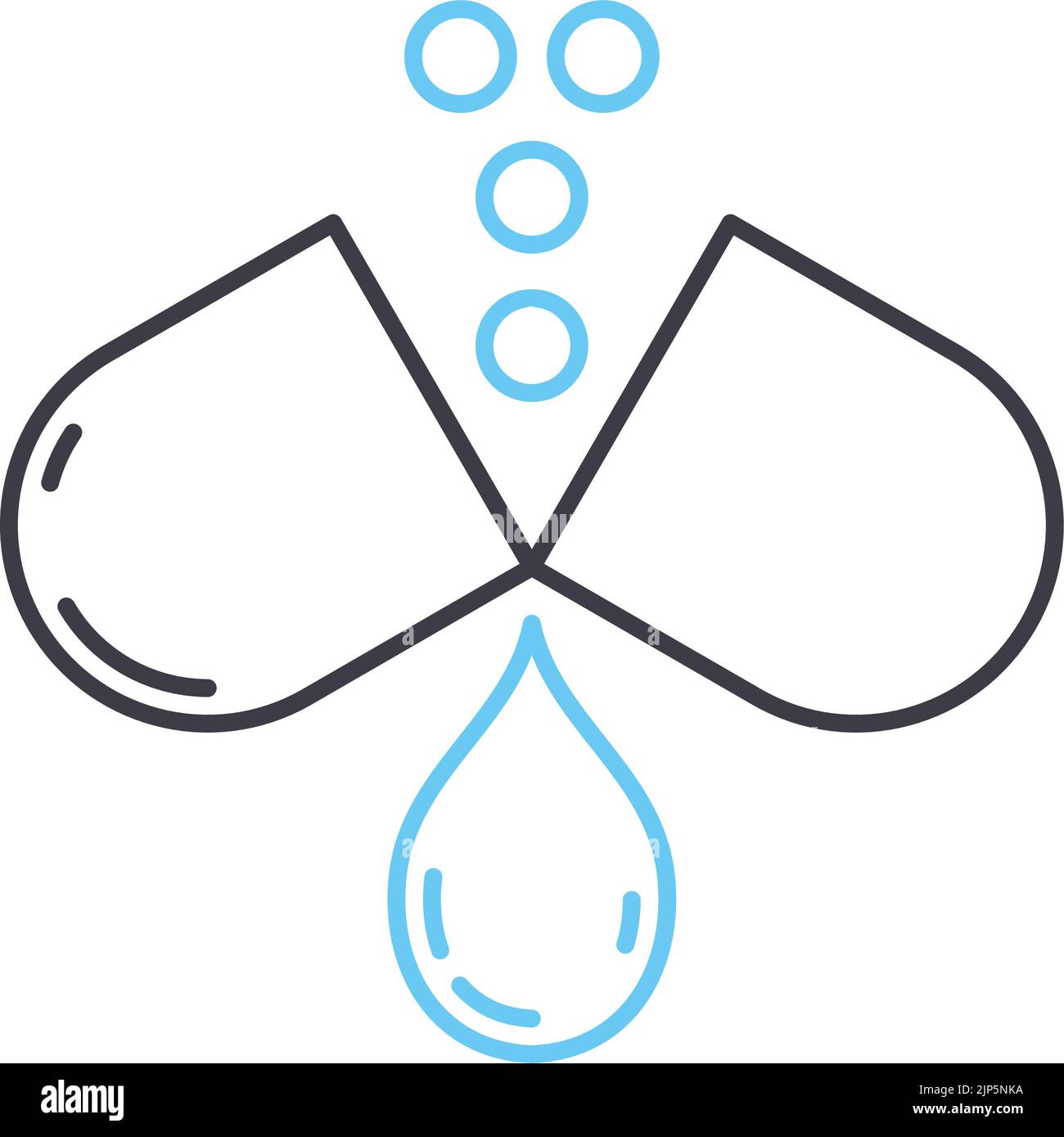 icona della linea della capsula, simbolo del contorno, illustrazione vettoriale, simbolo del concetto Illustrazione Vettoriale