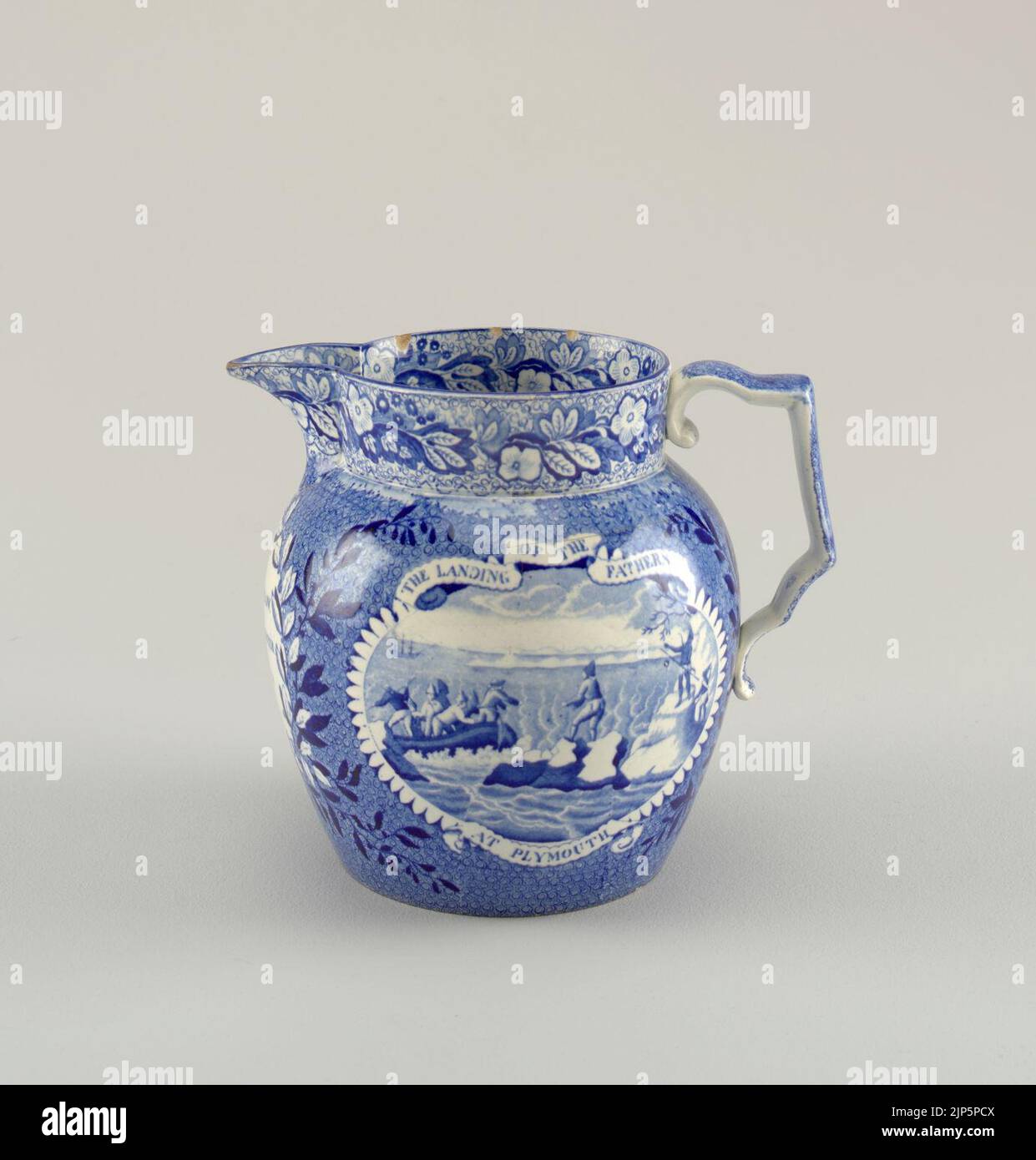 Lo sbarco dei Padri a Plymouth Pitcher, 1820 Foto Stock