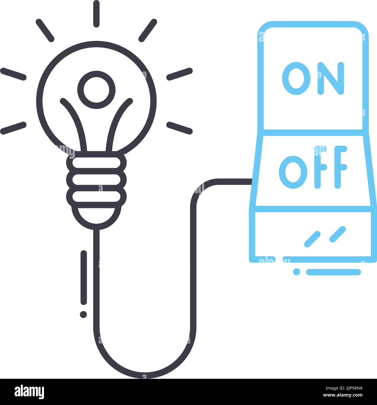 icona linea idea creativa, simbolo contorno, illustrazione vettoriale, simbolo concetto Illustrazione Vettoriale