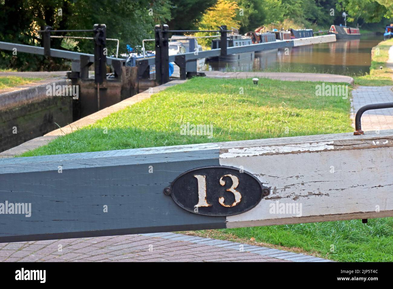 Serratura 13 a Audlem marina, Audlem, Cheshire, Inghilterra, Regno Unito, CW3 0AB Foto Stock