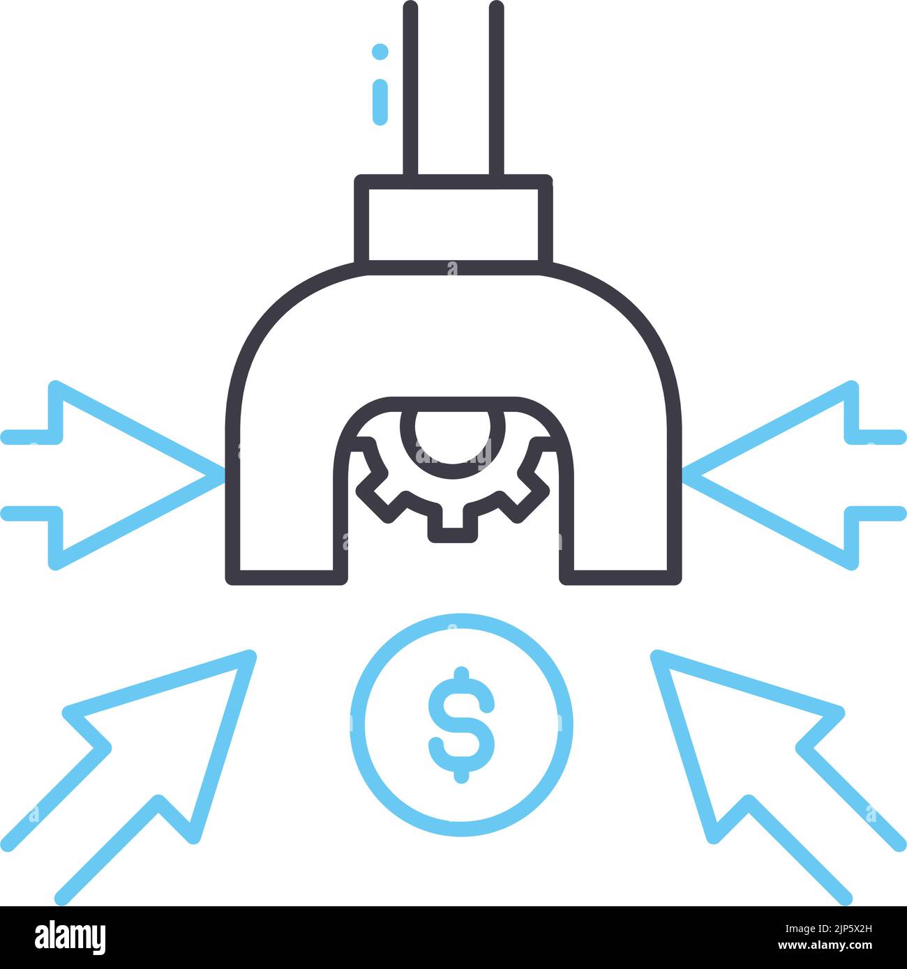 icona della linea di incentivi finanziari, simbolo di contorno, illustrazione vettoriale, simbolo del concetto Illustrazione Vettoriale