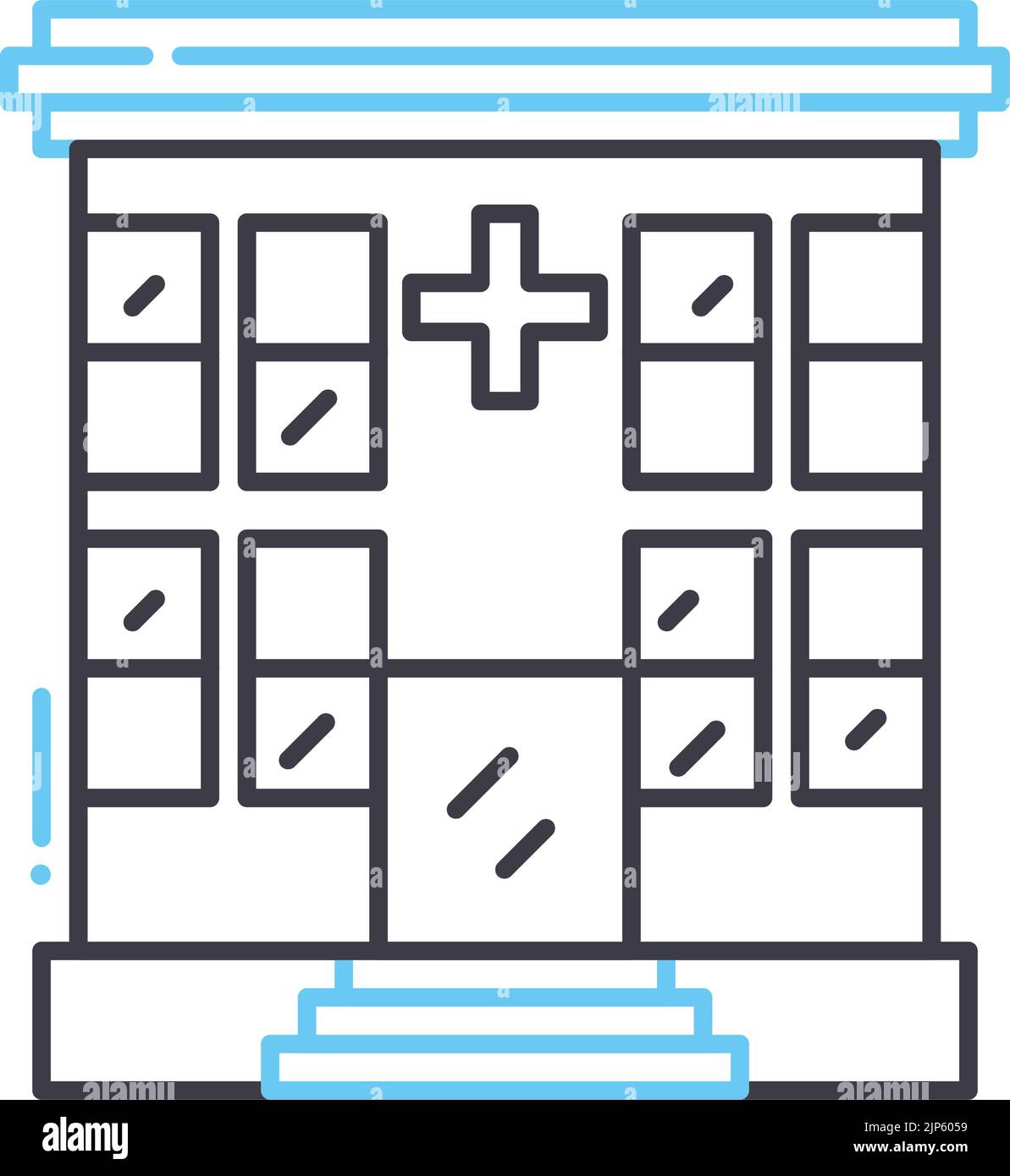 icona della linea discontinua, simbolo di contorno, illustrazione vettoriale, simbolo concettuale Illustrazione Vettoriale