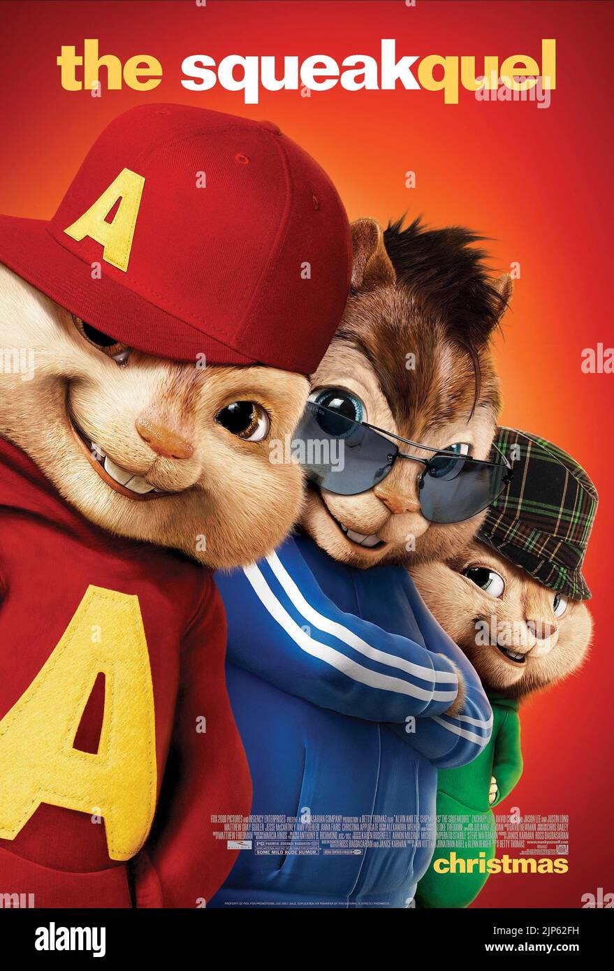 ALVIN, Simon e Theodore, Alvin ed i Chipmunks: IL SQUEAKQUEL, 2009 Foto Stock