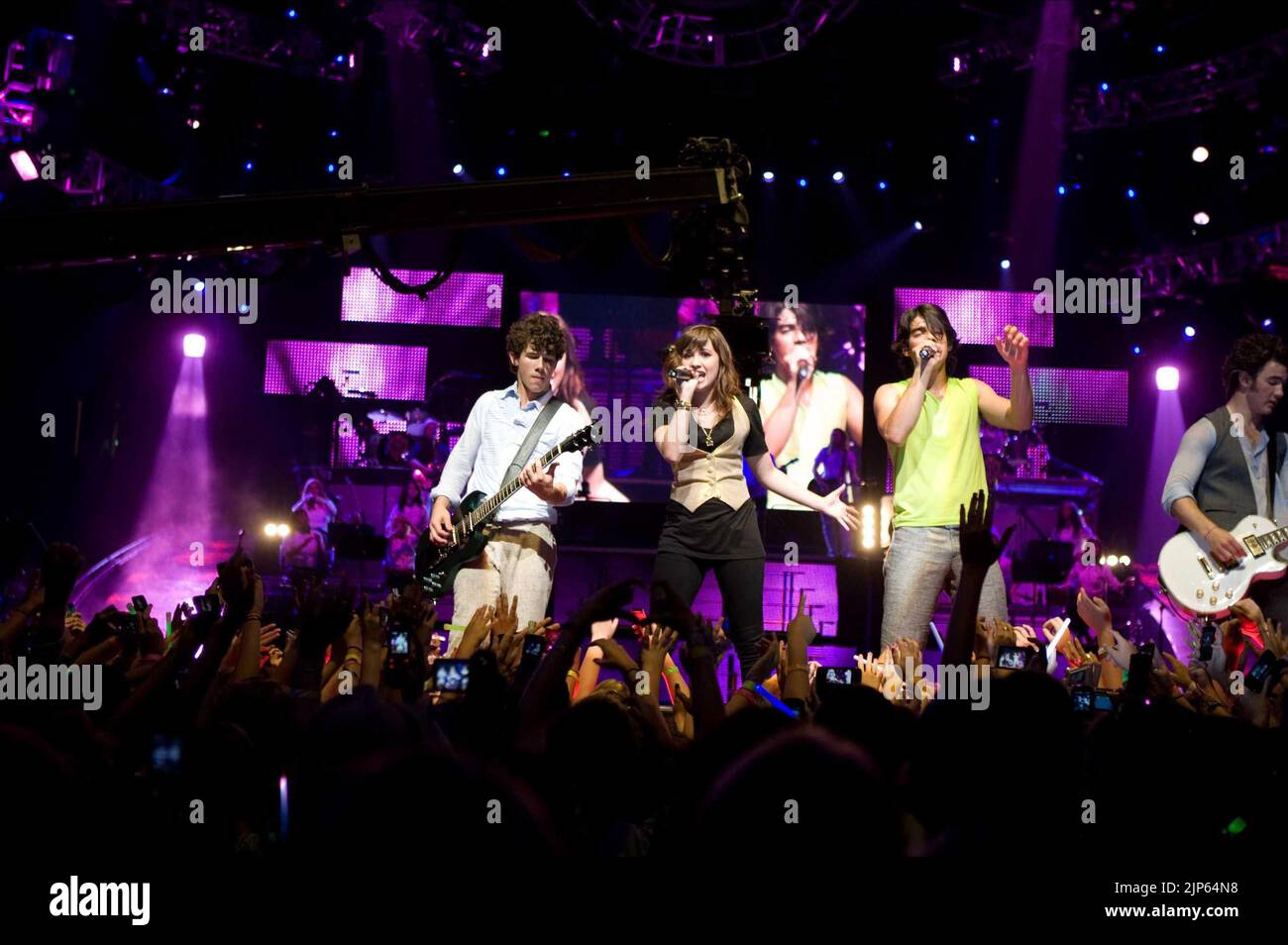 NICK JONAS, Demi Lovato, Joe Jonas, Kevin Jonas, JONAS BROTHERS: 3D esperienza concertistica, 2009 Foto Stock