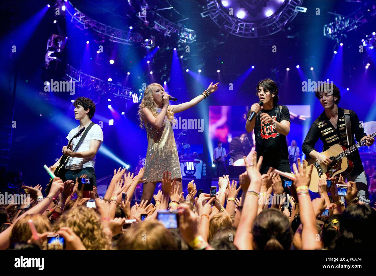 NICK JONAS, Taylor Swift, Joe Jonas, Kevin Jonas, JONAS BROTHERS: 3D esperienza concertistica, 2009 Foto Stock