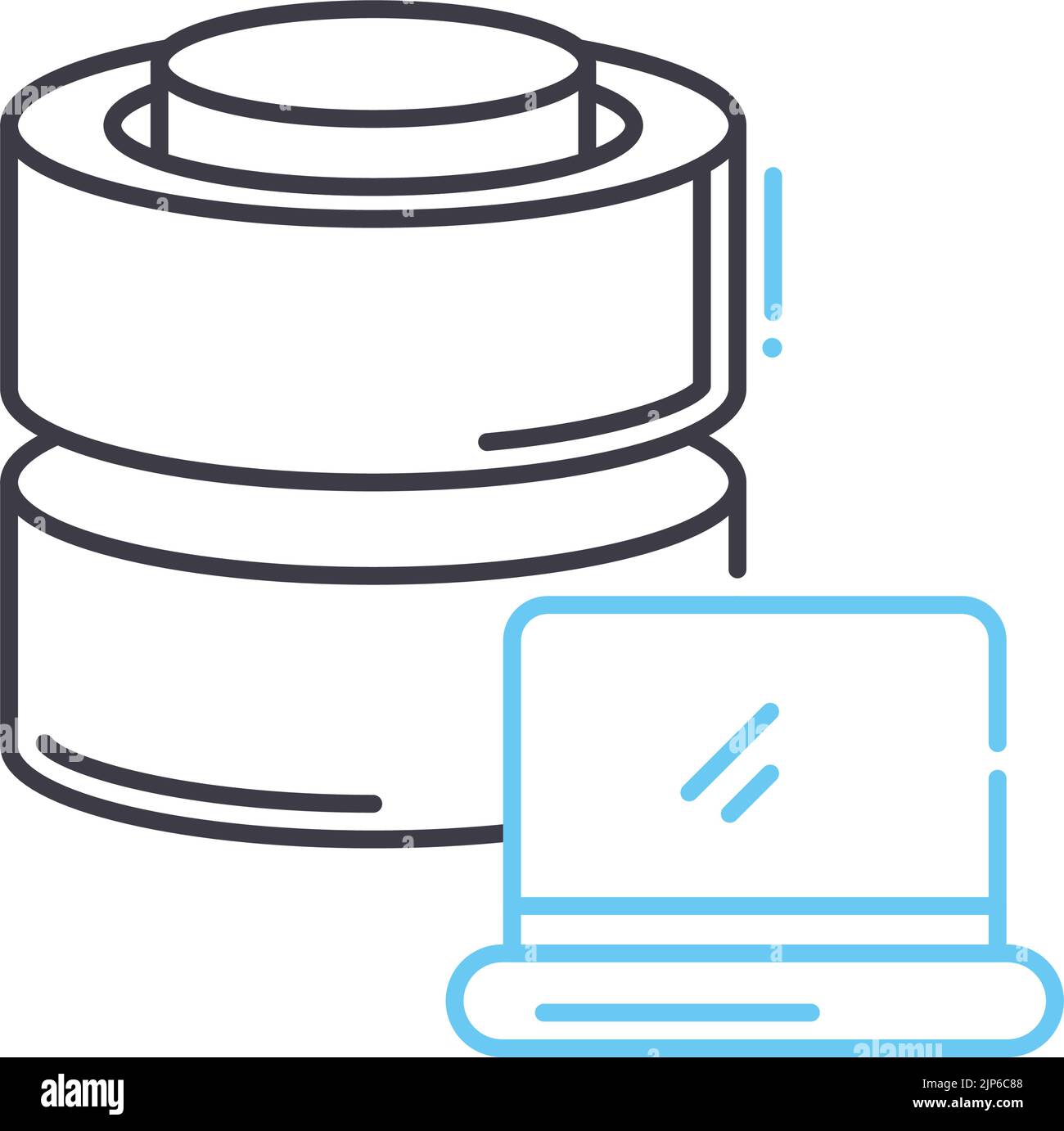 icona della linea del database, simbolo di contorno, illustrazione vettoriale, simbolo concettuale Illustrazione Vettoriale
