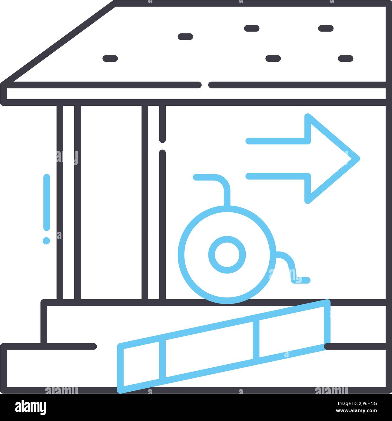 icona della linea di opportunità di alloggiamento uguale, simbolo di contorno, illustrazione vettoriale, simbolo di concetto Illustrazione Vettoriale