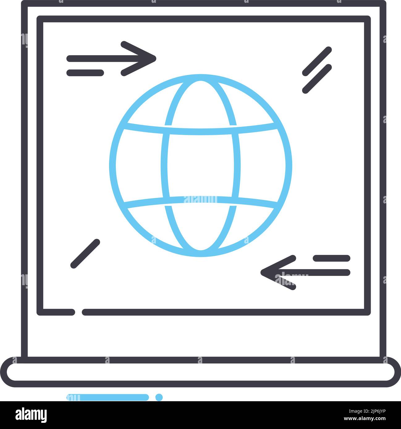 icona della linea di scambio dati, simbolo di contorno, illustrazione vettoriale, simbolo concettuale Illustrazione Vettoriale
