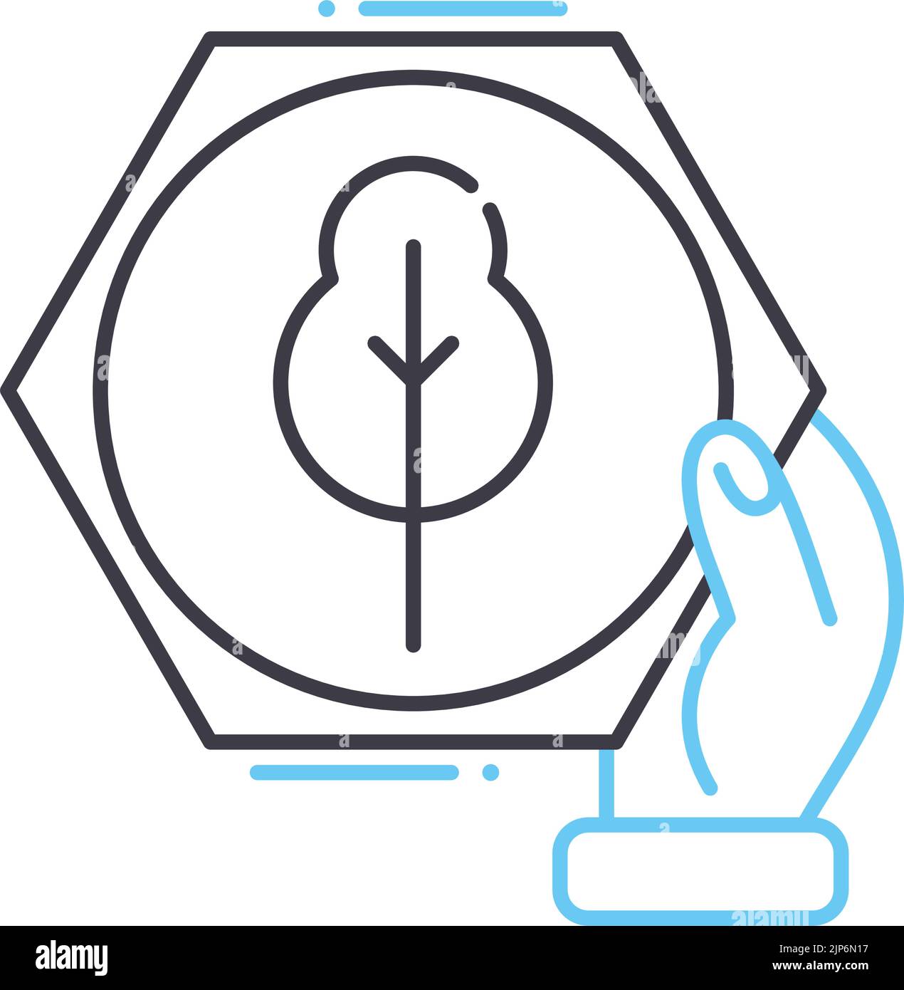 icona della linea di consulenza ambientale, simbolo di contorno, illustrazione vettoriale, segnale concettuale Illustrazione Vettoriale