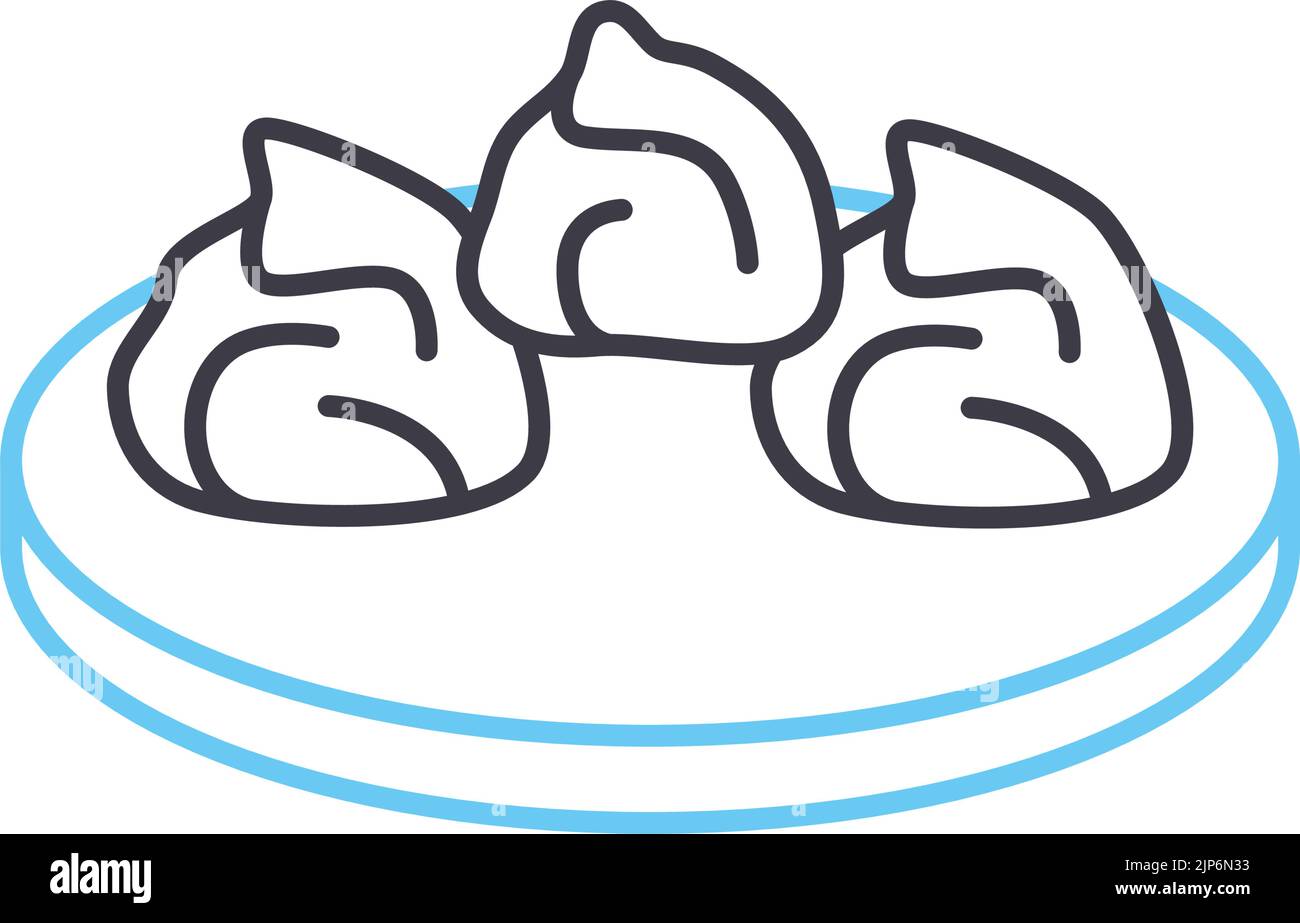 icona della linea dim sum, simbolo di contorno, illustrazione vettoriale, simbolo concettuale Illustrazione Vettoriale