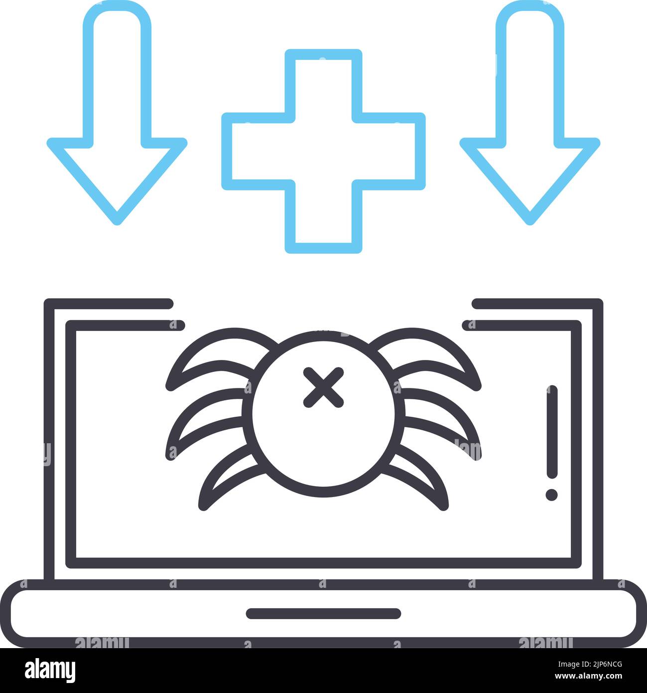 icona della linea di diagnosi, simbolo di contorno, illustrazione vettoriale, segnale concettuale Illustrazione Vettoriale