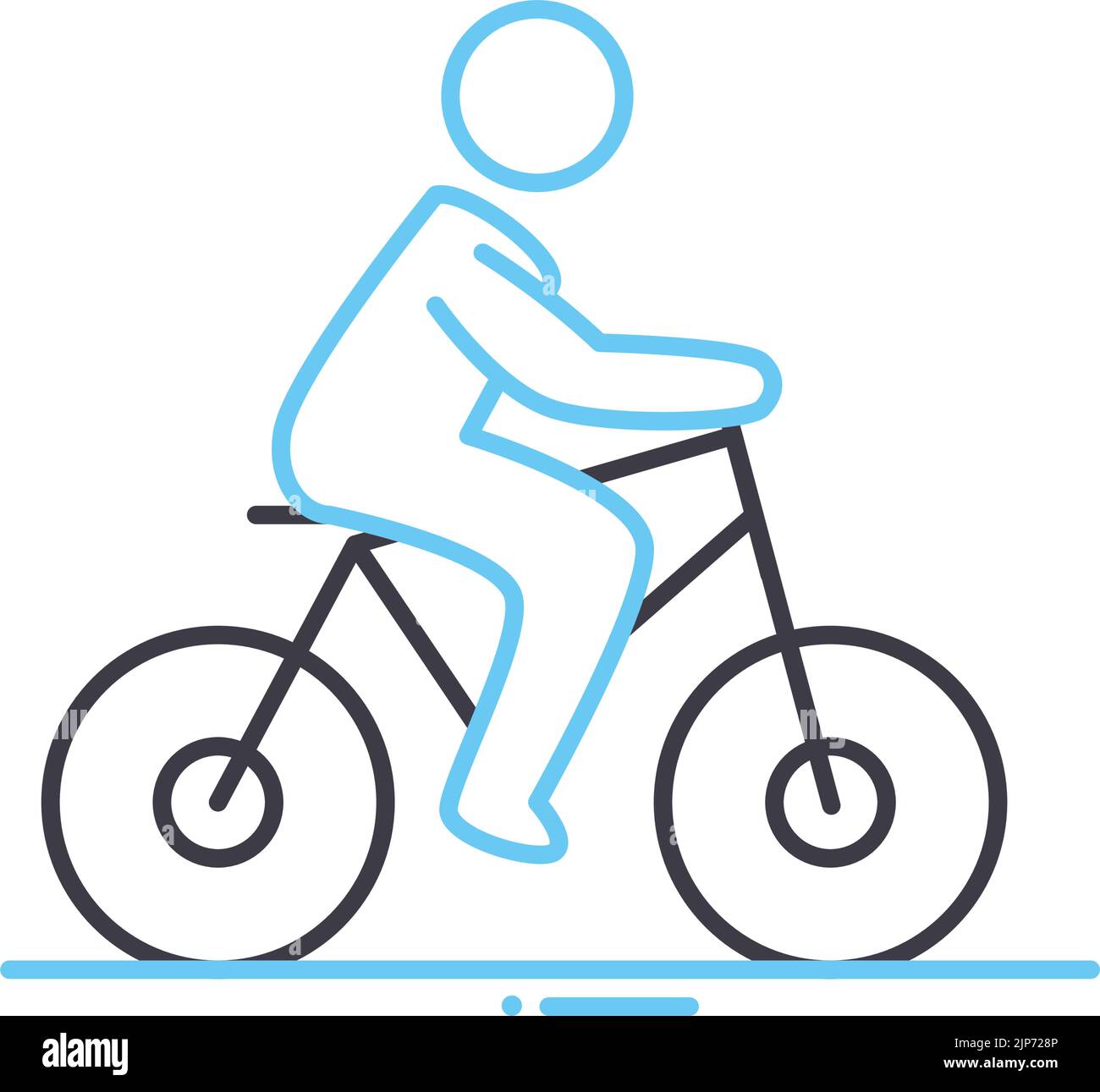 icona della linea di attività ciclistica, simbolo di contorno, illustrazione vettoriale, segnale concettuale Illustrazione Vettoriale