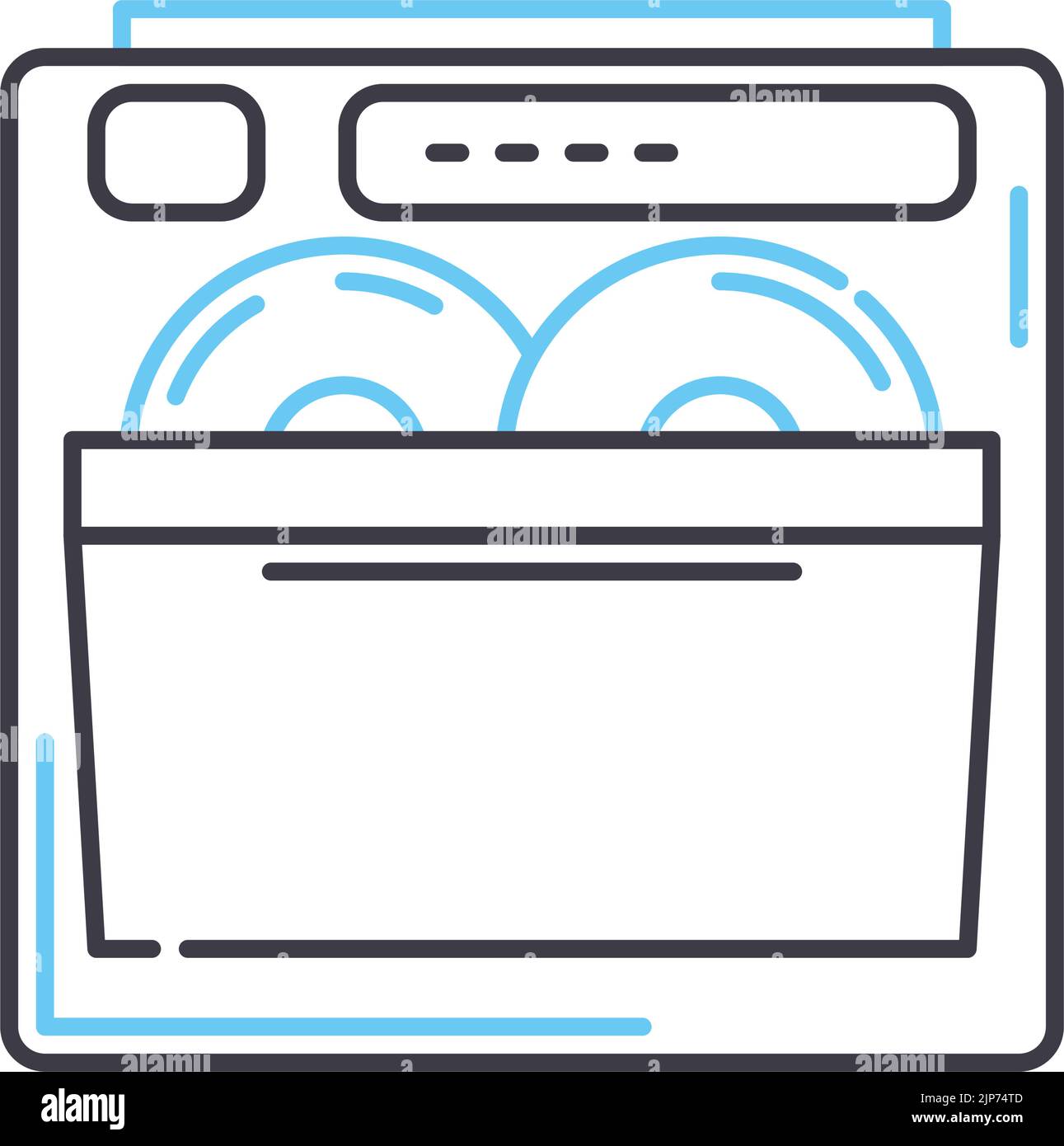 icona della linea del lavapiatti, simbolo del contorno, illustrazione vettoriale, simbolo del concetto Illustrazione Vettoriale