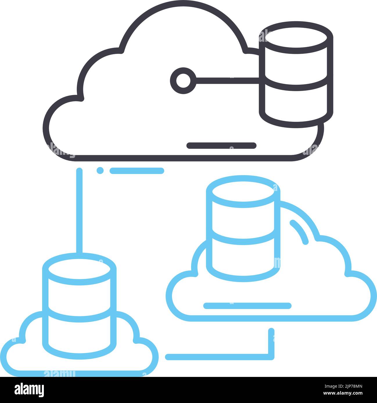 icona della linea della piattaforma cloud, simbolo di contorno, illustrazione vettoriale, cartello concettuale Illustrazione Vettoriale