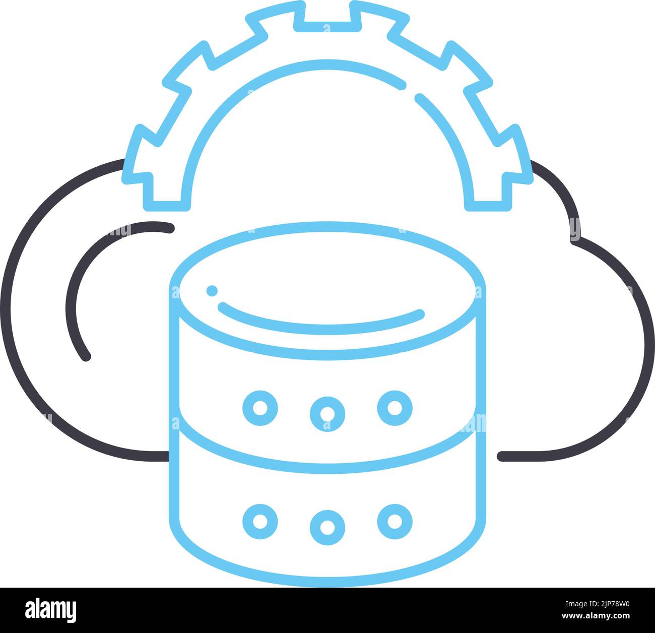 icona della linea concettuale del database, simbolo di contorno, illustrazione vettoriale, simbolo concettuale Illustrazione Vettoriale