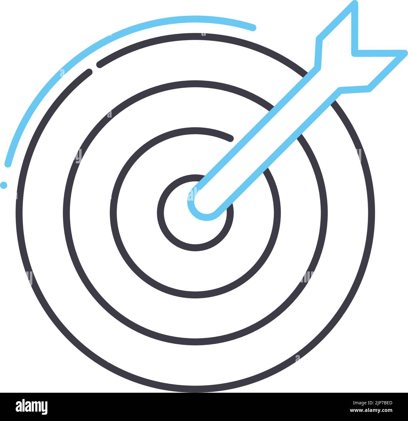 icona della linea della scheda dart, simbolo del contorno, illustrazione vettoriale, simbolo del concetto Illustrazione Vettoriale