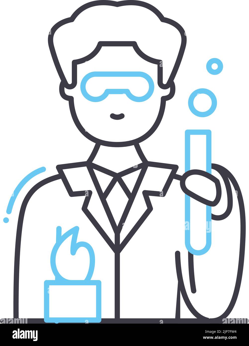 icona della linea chimica, simbolo di contorno, illustrazione vettoriale, simbolo concettuale Illustrazione Vettoriale