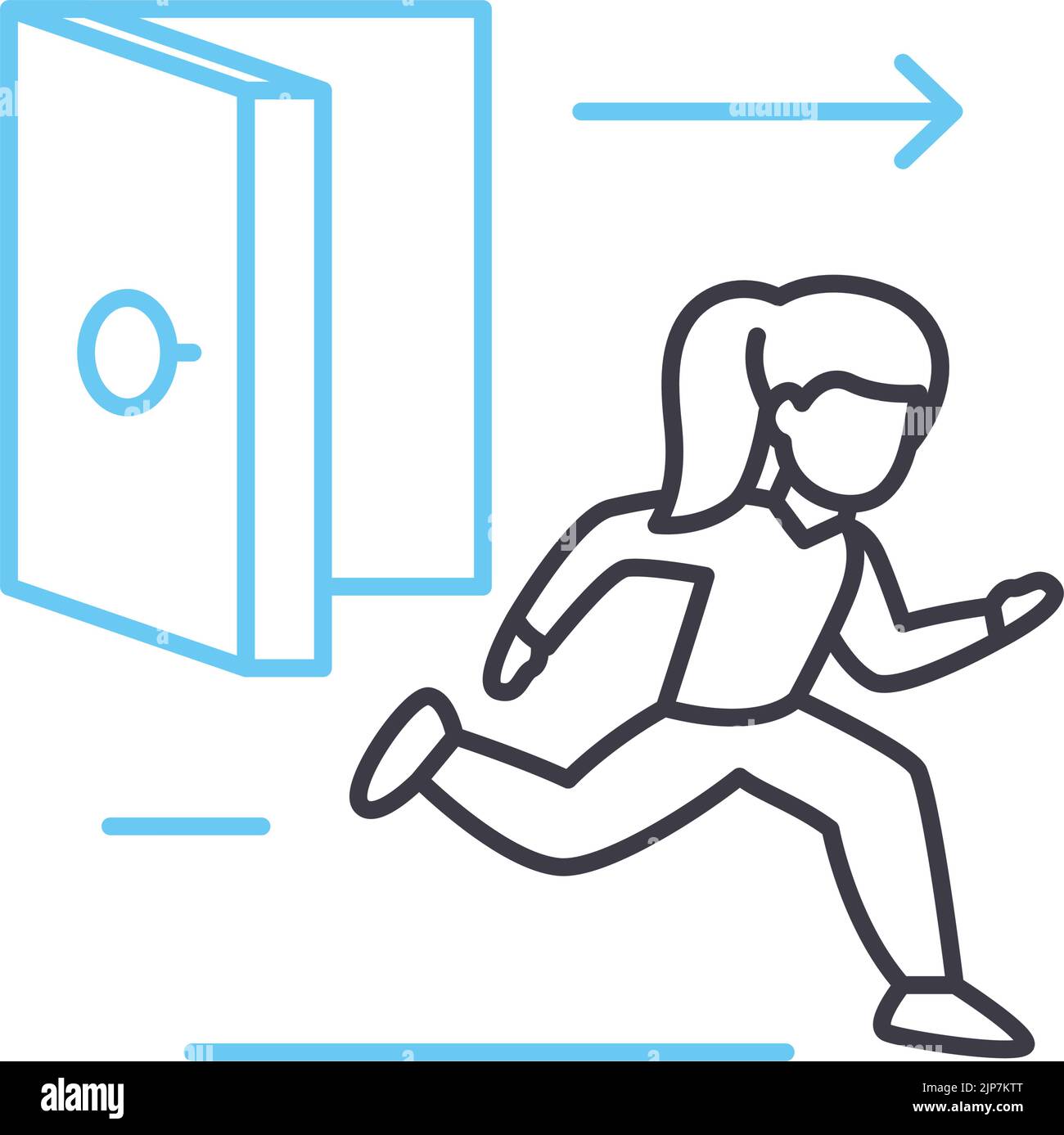 icona della linea della stanza di escape, simbolo del contorno, illustrazione vettoriale, segnale concettuale Illustrazione Vettoriale