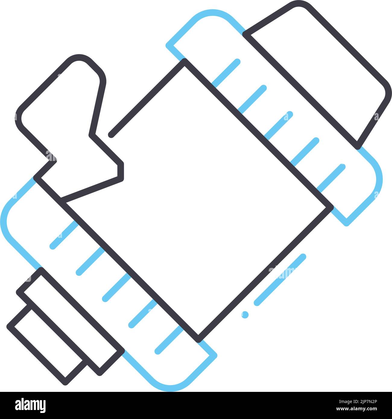 icona della linea dell'alternatore, simbolo di contorno, illustrazione vettoriale, segnale concettuale Illustrazione Vettoriale